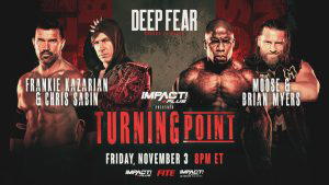 Frankie Kazarian & IMPACT X Division Champion: Chris Sabin battle Moose & "The Most Professional Wrestler" Brian Myers tonight at "IMPACT! Wrestling Turning Point 2023"! (Photo Credit: IMPACT! Wrestling)