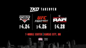 TKO Group Holdings announced that there will be a 'Takeover' of Kansas City from April 24-28 with the PBR, UFC, and WWE. (Photo Credit: WWE)